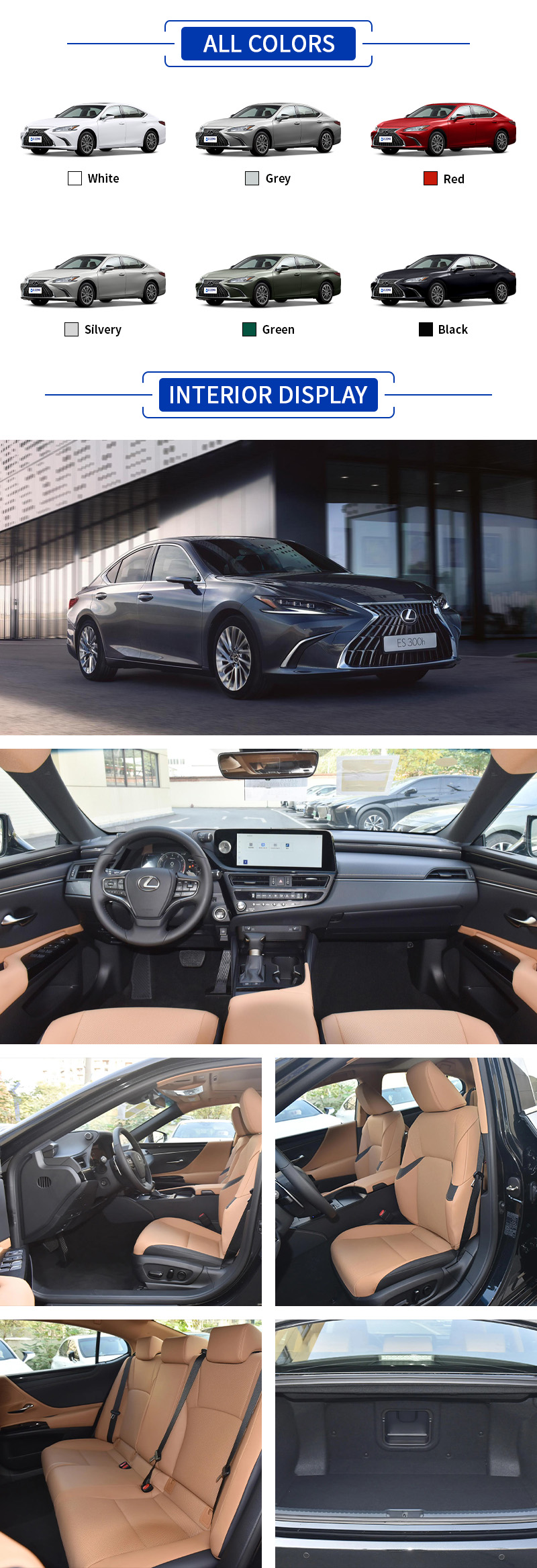 Lexus ES All Colors,Lexus ES All Interior Display